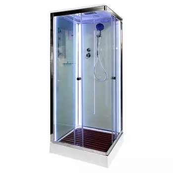 Душевая кабина DTO K K408SLED 80x80 с подсветкой 80x80 стекло прозрачное, профиль хром