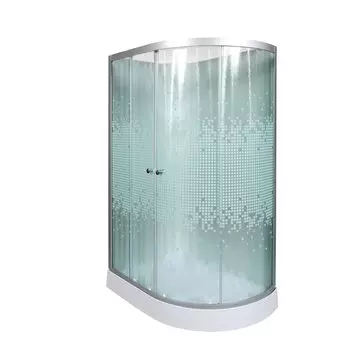 Душевая кабина DTO L 902 L N без крыши 120x80 стекло с рисунком, профиль хром