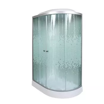 Душевая кабина DTO L 902 L с электрикой 120x80 стекло с рисунком, профиль хром