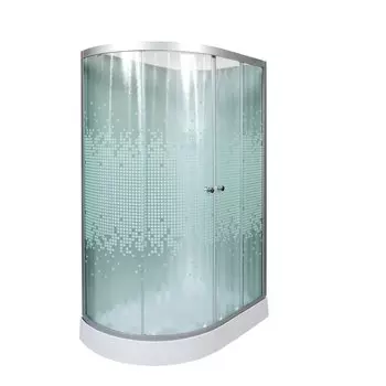 Душевая кабина DTO L 902 R N без крыши 120x80 стекло с рисунком, профиль хром