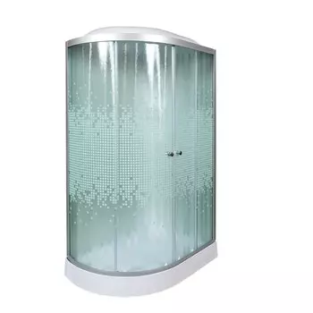 Душевая кабина DTO L 902 R с электрикой 120x80 стекло с рисунком, профиль хром