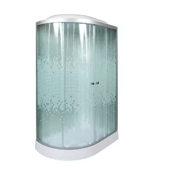 Душевая кабина DTO L 902 R с гм. и эл. 120x80 стекло с рисунком, профиль хром