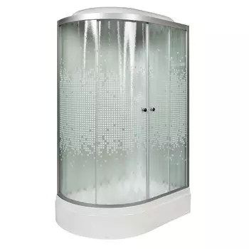 Душевая кабина DTO L L720REL 120x80 с электрикой, стекло узорчатое, профиль матовый хром