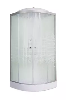 Душевая кабина DTO L L901GM+EL 100x100 с гидромассажем и электрикой, стекло узорчатое, профиль хром