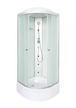 Душевая кабина DTO LM 100x100 LM710GM+EL с гидромассажем и электрикой, стекло матовое, профиль матовый хром