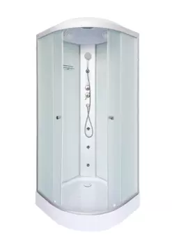 Душевая кабина DTO LM 100x100 LM901GM+EL стекло матовое, профиль матовый хром