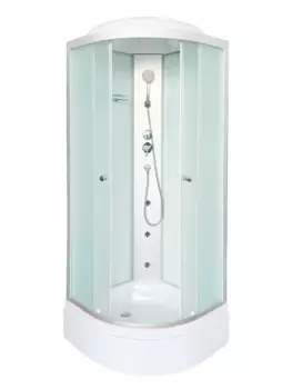 Душевая кабина DTO LM 90x90 LM790GM с гидромассажем, стекло матовое, профиль матовый хром