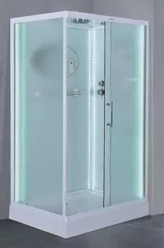 Душевая кабина Esbano Elegancia 120х90 ES-L129CKR с крышей, с LED освещением, стекло матовое, профиль белый