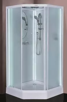 Душевая кабина Esbano Elegancia 90х90 ES-L90PR с крышей, с LED освещением, стекло матовое, профиль белый