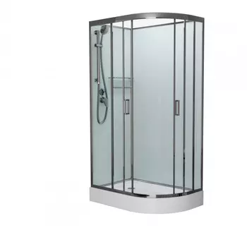 Душевая кабина Frank 110x80 F411L М левая, без крыши, стекло матовое, профиль хром