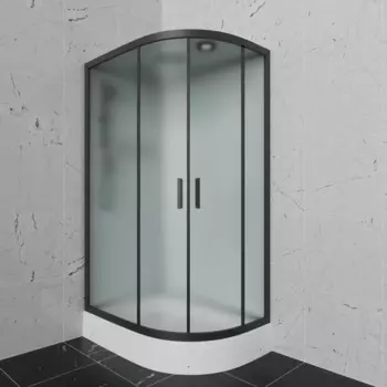 Душевая кабина Frank 120x80 F412/1L М Black левая, стекло матовое, профиль черный