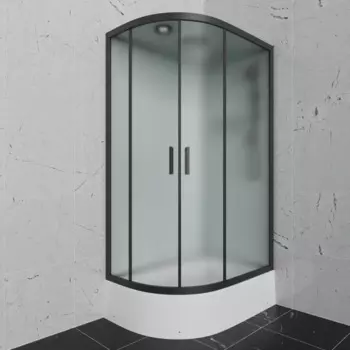 Душевая кабина Frank 120x80 F412/2R М Black правая, стекло матовое, профиль черный