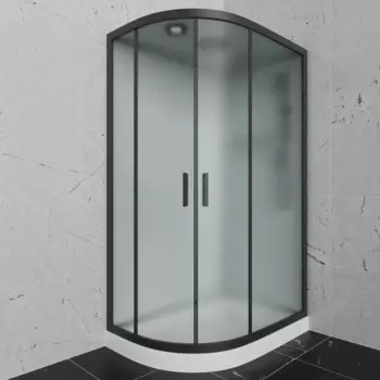 Душевая кабина Frank 120x80 F412R М Black правая, стекло матовое, профиль черный