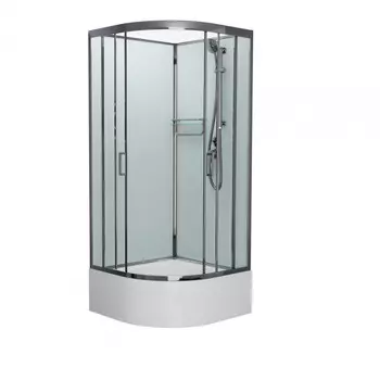 Душевая кабина Frank 90x90 F409/2 М без крыши, стекло матовое, профиль хром