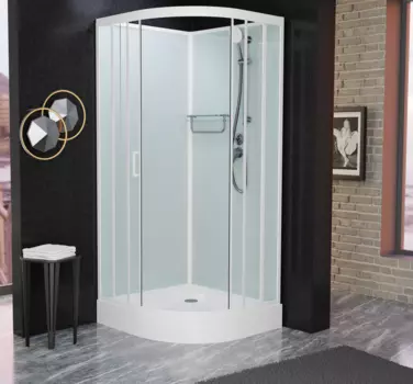 Душевая кабина Frank 90x90 F409 М White без крыши, стекло матовое, профиль белый