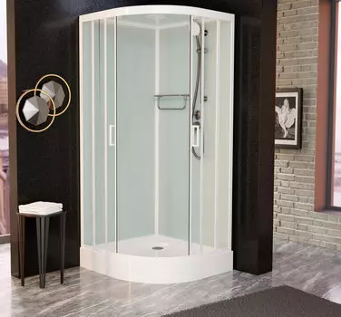 Душевая кабина Frank F408 White 80x80 стекло прозрачное, профиль белый