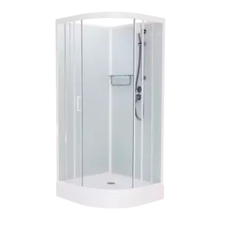 Душевая кабина Frank F410 White 110x110 без крыши, стекло прозрачное, профиль белый