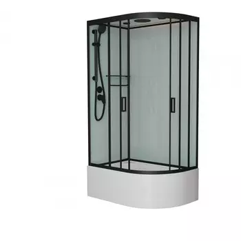 Душевая кабина Frank F412/2L Black 120x80