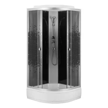 Душевая кабина Loranto 100x100 CS-1000-25ТМ/М стекло с узором, профиль хром матовый