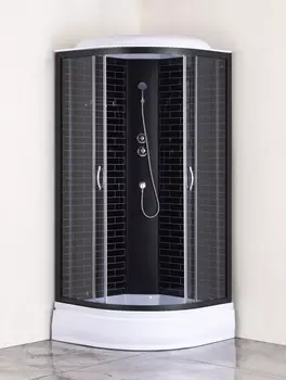 Душевая кабина Loranto 100x100 CS-6610-25GB 100 стекло тонированное, профиль черный матовый