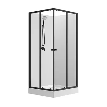 Душевая кабина Loranto Neo 90x90 CS-21801 стекло прозрачное, профиль черный матовый