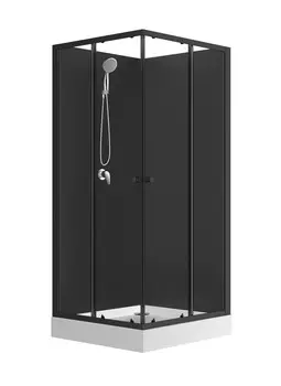 Душевая кабина Loranto Neo 90x90 CS-21801BP стекло прозрачное, профиль черный