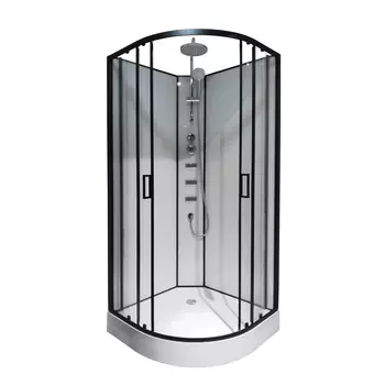 Душевая кабина Loranto Neo 90x90 CS-21811 стекло прозрачное, профиль черный матовый