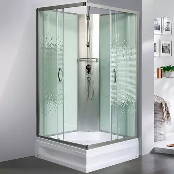 Душевая кабина Мономах Б/К 70/24 S МЗ стекло с рисунком, профиль хром матовый