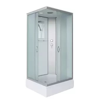 Душевая кабина Niagara Classic 100х80 NG-33084-14Q средний поддон, стекло матовое, профиль серебро