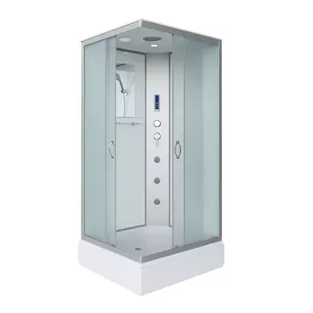 Душевая кабина Niagara Classic 100х80 NG-33084-14QF средний поддон, стекло матовое, профиль серебро