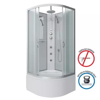 Душевая кабина Niagara Classic 100x100 NG-2309-14BKTG высокий поддон, стекло матовое, профиль серебро