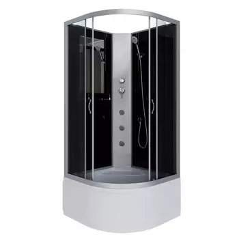 Душевая кабина Niagara Classic 100x100 NG-2509-14BKG высокий поддон, стекло тонированное, профиль серебро