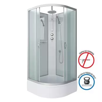 Душевая кабина Niagara Classic 100x100 NG-3302-14BKT средний поддон, стекло матовое, профиль серебро