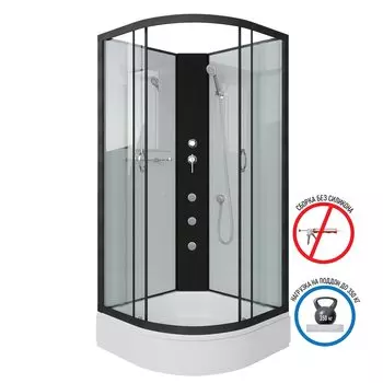 Душевая кабина Niagara Classic 100x100 NG-6702-14BKG средний поддон, стекло прозрачное, профиль черный