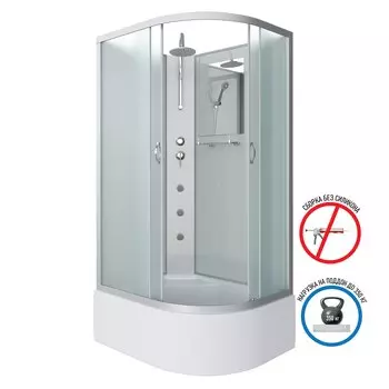 Душевая кабина Niagara Classic 120x80 NG-2310-14LBKTG высокий поддон, стекло матовое, профиль серебро, левая