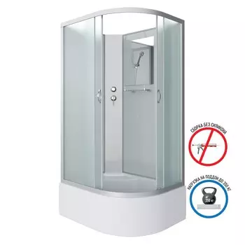 Душевая кабина Niagara Classic 120x80 NG-2310-14LBK высокий поддон, стекло матовое, профиль серебро, левая