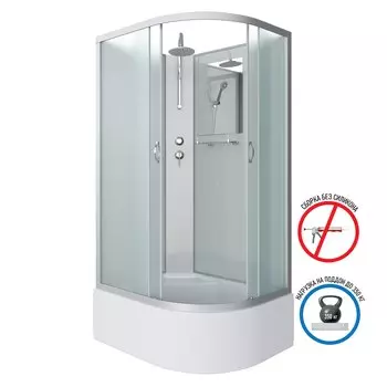 Душевая кабина Niagara Classic 120x80 NG-2310-14LBKT высокий поддон, стекло матовое, профиль серебро, левая