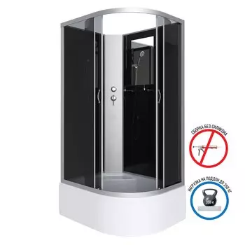 Душевая кабина Niagara Classic 120x80 NG-2510-14LBK высокий поддон, стекло тонированное, профиль серебро, левая