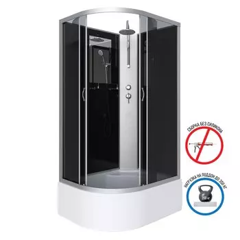 Душевая кабина Niagara Classic 120x80 NG-2510-14RBKT высокий поддон, стекло тонированное, профиль серебро, правая