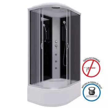 Душевая кабина Niagara Classic 120x80 NG-2510-14RG высокий поддон, стекло тонированное, профиль серебро, правая