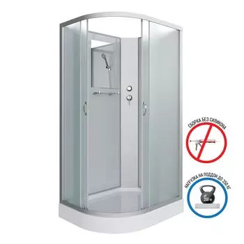 Душевая кабина Niagara Classic 120x80 NG-3312-14RBK низкий поддон, стекло матовое, профиль серебро, правая