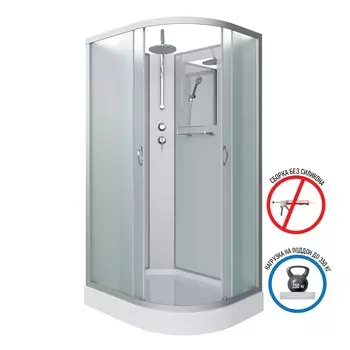 Душевая кабина Niagara Classic 120x80 NG-3312-14LBKT низкий поддон, стекло матовое, профиль серебро, левая