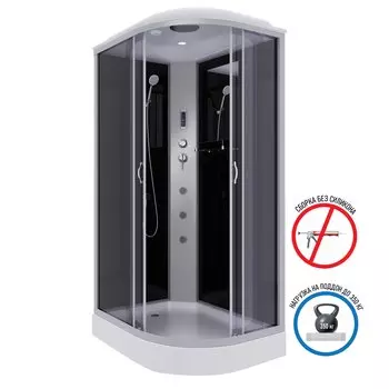 Душевая кабина Niagara Classic 120x80 NG-3512-14LF низкий поддон, стекло тонированное, профиль серебро, левая