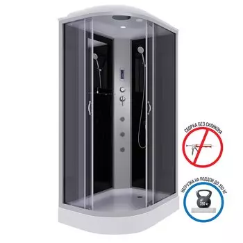 Душевая кабина Niagara Classic 120x80 NG-3512-14RF низкий поддон, стекло тонированное, профиль серебро, правая