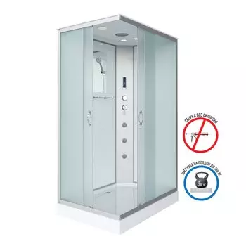 Душевая кабина Niagara Classic 120x80 NG-43285-14QF низкий поддон, стекло матовое, профиль серебро