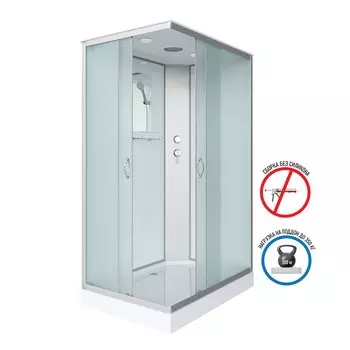 Душевая кабина Niagara Classic 120x80 NG-43285-14Q низкий поддон, стекло матовое, профиль серебро