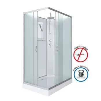 Душевая кабина Niagara Classic 120x80 NG-43285-14QBKT низкий поддон, стекло матовое, профиль серебро