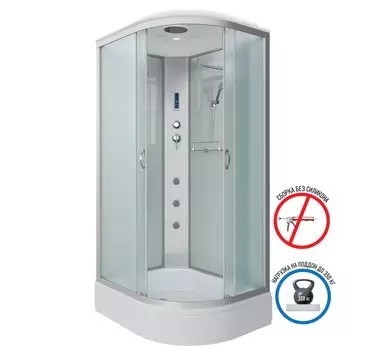 Душевая кабина Niagara Classic 90x70 NG-33974-14LF средний поддон, стекло матовое, профиль серебро, левая