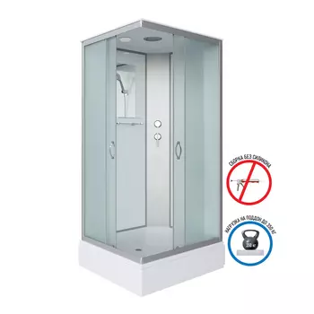 Душевая кабина Niagara Classic 90x70 NG-33974-14Q средний поддон, стекло матовое, профиль серебро