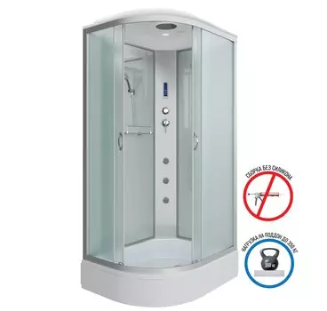 Душевая кабина Niagara Classic 90x80 NG-33984-14RF средний поддон, стекло матовое, профиль серебро, правая